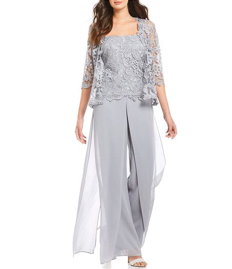 emma street lace chiffon 3piece pant set dillards bride clothes mother of the bride suits