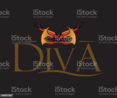 Diva Letter With Masquerade Glasses Stock Illustration Download Image