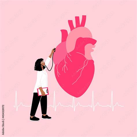 Stethoscope Heart Heart Rhythms Cardiologist Ekg Female Doctor
