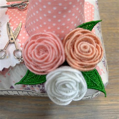 Fsl 3d Rose Embroidery Digital File And Free Fsl Sheet Etsy