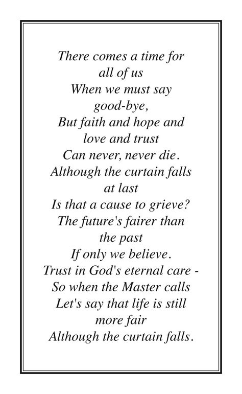 Cool Sayings For Funeral Prayer Cards References