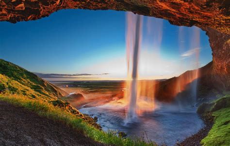 Waterfall At Sunset Wallpapers Wallpaper Cave