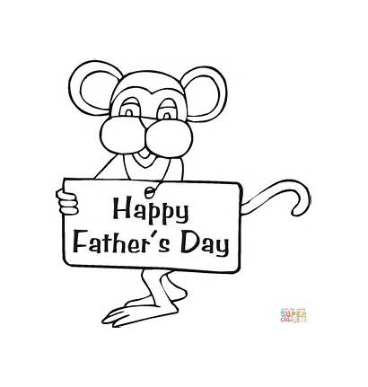 Coloring Happy Pages Mouse Father Fathers Printable