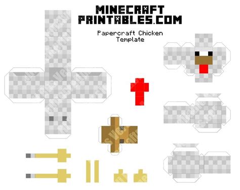 Minecraft Chicken 3d Printable Minecraft Chicken Papercraft Template