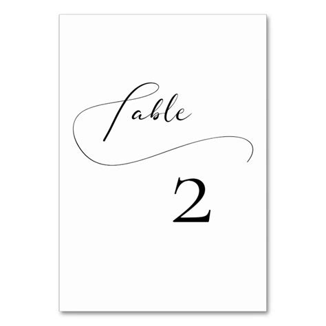 Elegant Romantic Calligraphy Wedding Table Number Zazzle