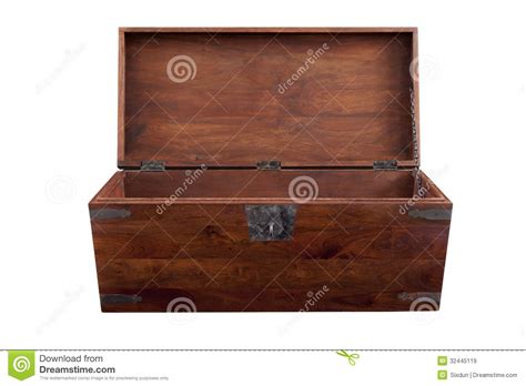 Opened Wooden Chest Frontal View Stock Image Image Of Chest Iron