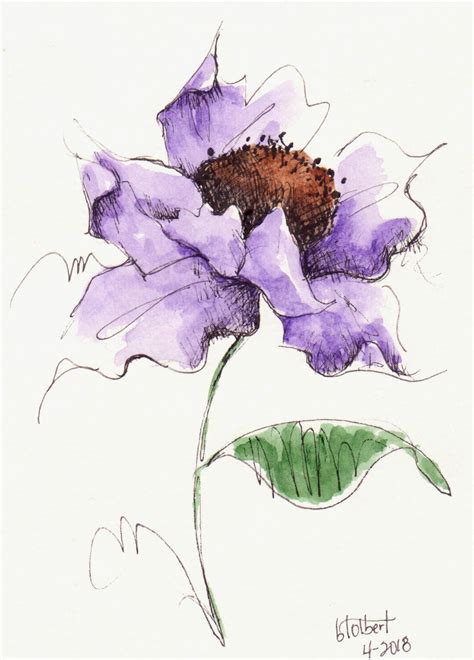 Pen And Ink Drawings With Watercolor Flowers Flowers Art Ideaspagesdev