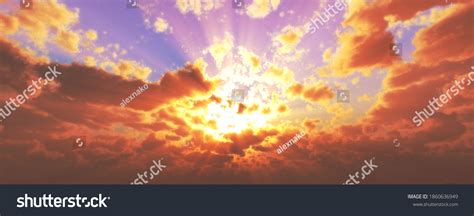 Sunset Sunrise Clouds Light Rays Other Stock Illustration 1860636949