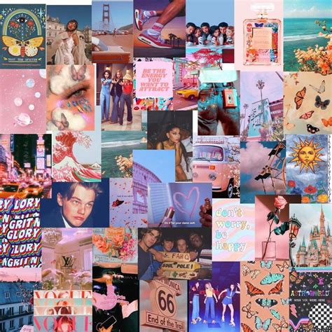 80 Pcs Rainbow Aesthetic Collage Kit Etsy In 2020