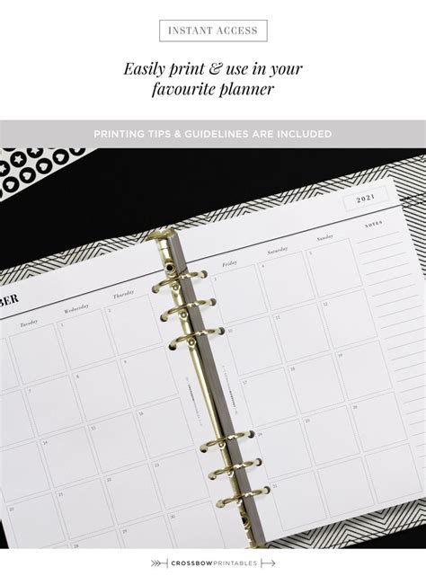 2021 Monthly Planner Printable For Minimal Lovers Monthly Etsy
