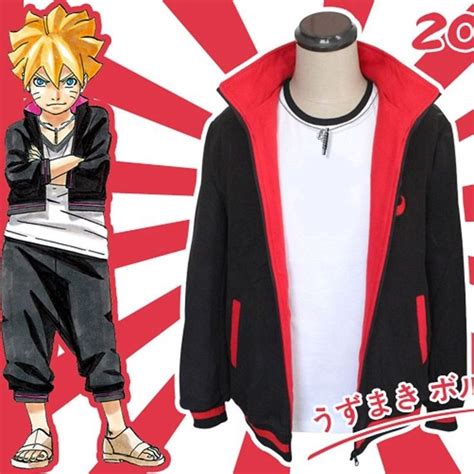 Anime Naruto Boruto Uzumaki Cosplay Costumes Jacket Zip Sweatshirt Coat