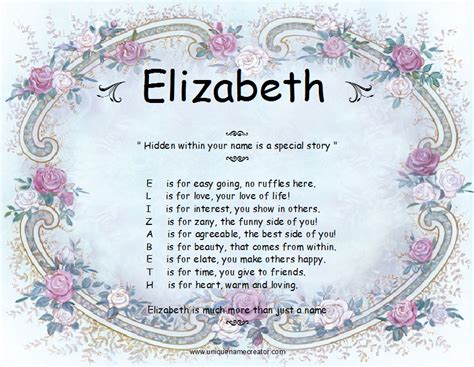 Elizabeth Unique Name Creator