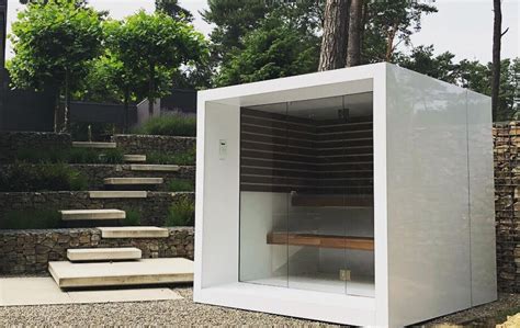 Design Outdoor Sauna With Overhang By Thermalux Archello Saunas