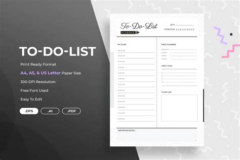 To Do List Planner By Victorthemesnx On Envato Elements Letter Size