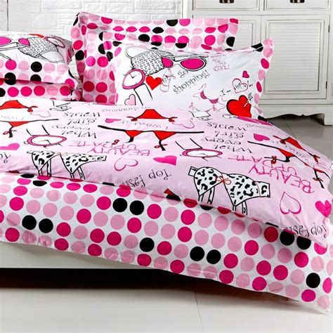 Pink Polka Dot Print 100 Toile Bedding Sets Full Size Bed Bedding Sets