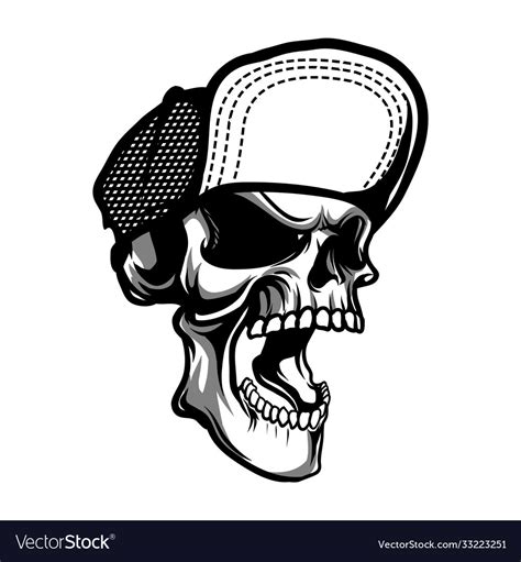 Skull Wearing Hat Royalty Free Vector Image Vectorstock