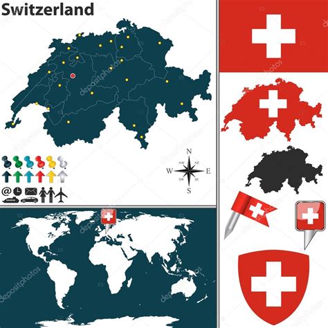 Mapa Da Suíça — Vetores De Stock © Sateda 39061237