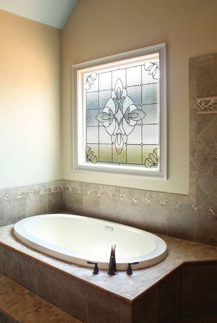 They add quality, rich colors, and privacy. Decorative Glass Windows - Traditional - Bathroom - Charlotte - by DSA Master Crafted Doors
