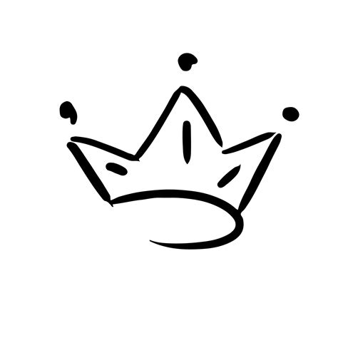 Hand Drawn Crown Vector Doodle Symbol Queen Luxury Sketch Art Royal