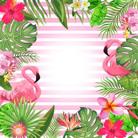 Summer Flamingo Party Backdrop Tropical Hawaiian Beach Luau Etsy