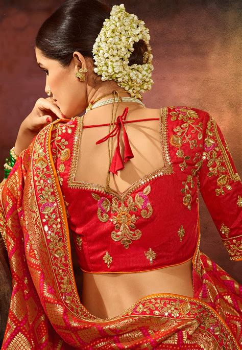 Red Viscose Embroidered Festival Wear Saree 5601 Beautiful Dress