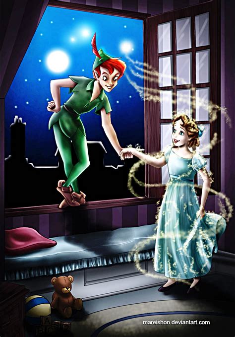 Walt Disney Fan Art Peter Pan Tinker Bell And Wendy Darling Walt
