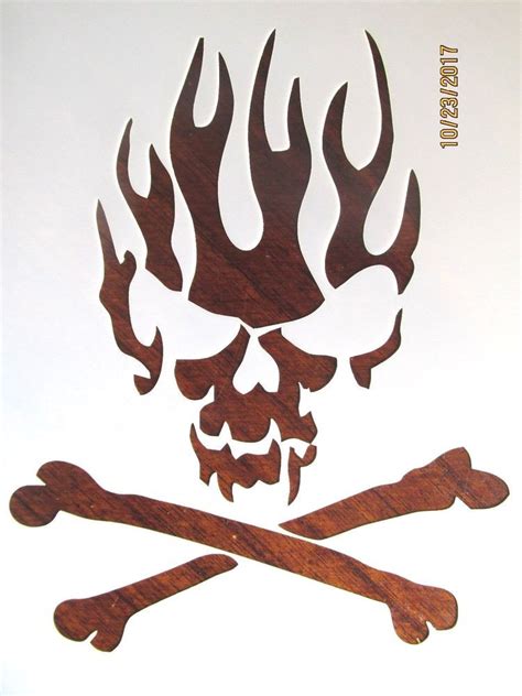 Flames Skull And Crossbones Stencil Template Reusable 10 Mil Mylar