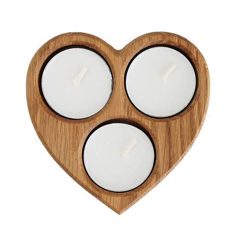 Buy Wooden Tealight Candle Holder With Candles Solid Wood Oak
