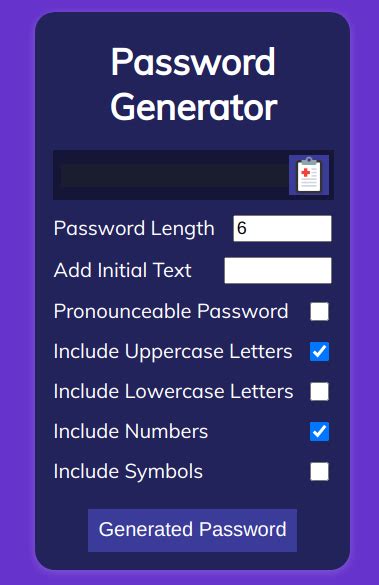 Github Password Generatorpassword Generator Web 🔑 Generate Good