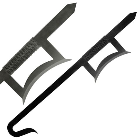 Twin Black Chinese Hook Swords C 616b