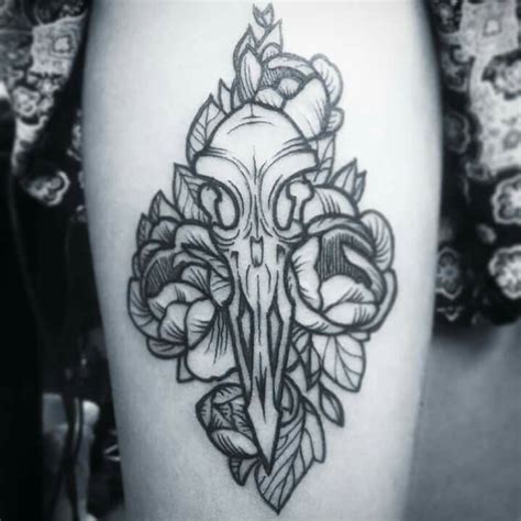 A Bird Skull With Flowers Bird Skull Tattoo Tattoos Body Art