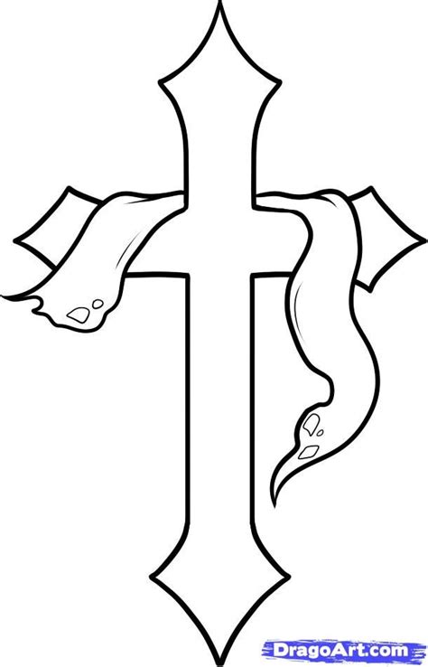 A Cross With Two Hands And A Ribbon Around It