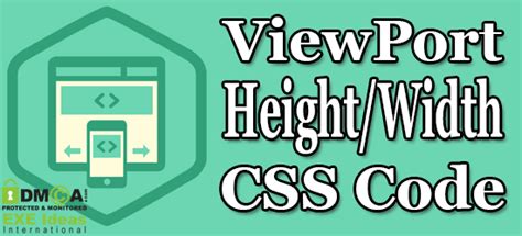 Viewport Heightwidth Css Code Set You Div Size As Visitors Screen