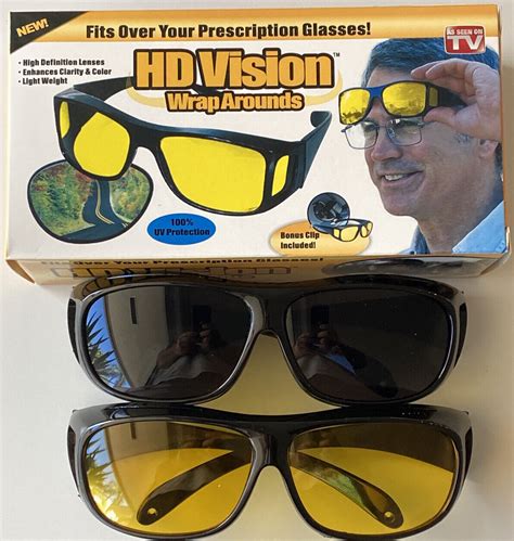 2 for 1 hd night and day vision wraparound sunglasses as seen on tv ebay