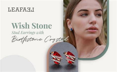 Leafael Infinity Love Heart Birthstone Earrings For Women Crystal Stud