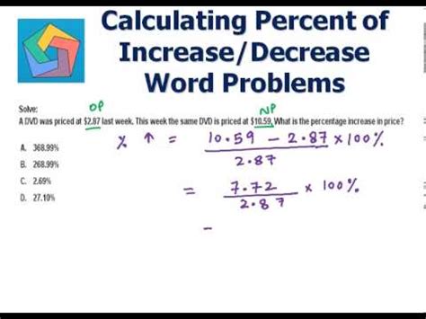 Percent change is an important mathematical function used to measure the increased or decreased value in percentage, from the reference value. Calculating Percent of Increase/Decrease Word Problems - YouTube