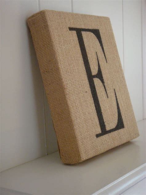Wrap A Canvas In Burlap Stencil Letter W Fabric Paint Or Permanent