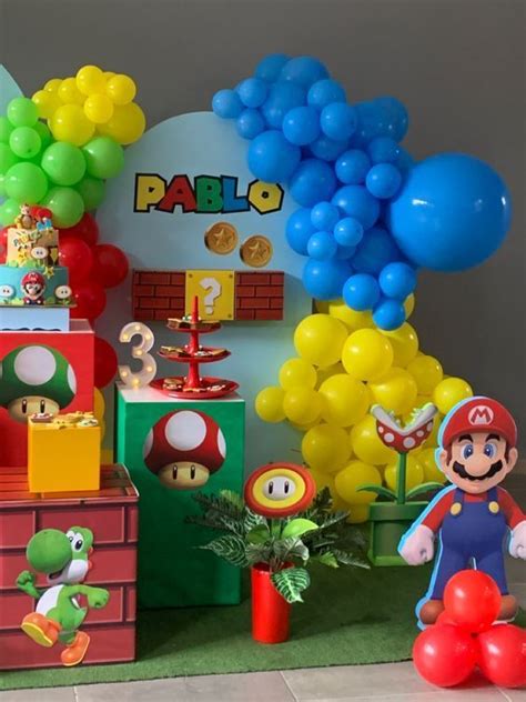 48 Originales Ideas Para Decorar Fiesta De Super Mario Fiesta De Mario Bros Decoracion De