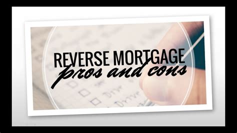 Reverse Mortgage Pros And Cons Discover The Truth Youtube
