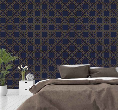 Luxury Pattern Blue Contemporary Wallpaper Tenstickers