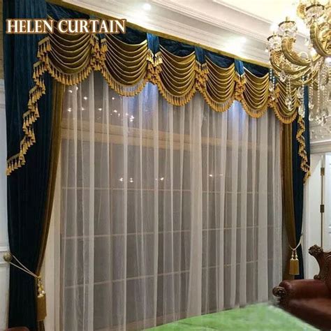 Helen Curtain Set Luxury Curtains For Living Room European Style With