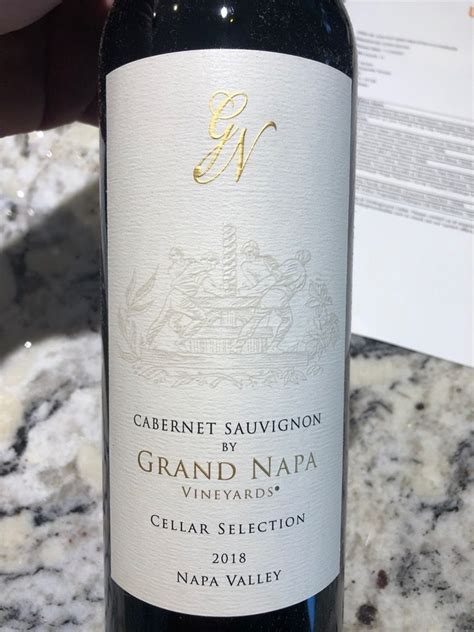 2018 Grand Napa Vineyards Cabernet Sauvignon Cellar Selection Napa Valley Usa California Napa