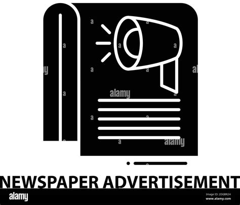 Newspaper Advertisement Icon Black Vector Sign With Editable Strokes