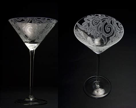 Engraved Martini Glass Talavera Garden Decor