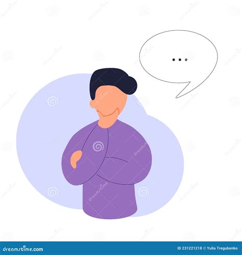 Thinking Man No Face A Man In A Flat Style Is Meditating Stock Vector