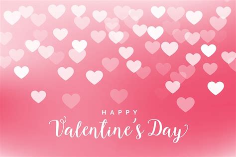 Free Vector Lovely Pink Hearts Valentines Day Greeting Card