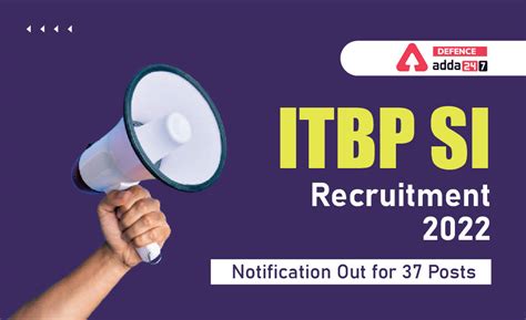 ITBP Sub Inspector SI Recruitment 2022 Notification Out For 37 Posts