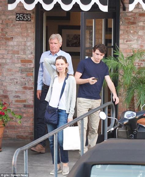 Harrison Ford Dines With Third Wife Calista Flockhart And Son Liam