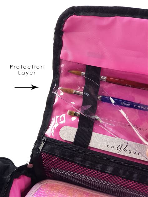 Black And Pink Nail Technicians Nail Artist Tote Travel Bag Strap Included