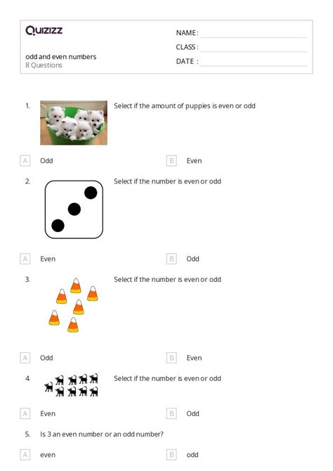 50 Odd And Even Numbers Worksheets For 2nd Class On Quizizz Free